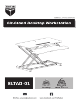 EleTabStanding Desk Converter Sit Stand Desk Riser Stand up Desk Tabletop Workstation fits Dual Monitor 32 inches Black