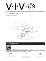 Vivo Black Small Height Adjustable 25 inch Standing Desk Converter | Sit Stand Tabletop Monitor Riser Workstation (DESK-V001G) User manual