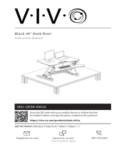 Vivo Black Height Adjustable 36 inch Standing Desk Converter | Quick Sit to Stand Tabletop Dual Monitor Riser Workstation (DESK-V001A) User manual