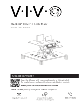 Vivo Black Electric Height Adjustable 32 inch Standing Desk Converter | Sit Stand Keyboard and Monitor Riser Workstation (DESK-V000EE) User manual