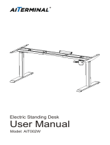 AITERMINALElectric Standing Desk Frame Single Motor Adjustable Motorized Stand Up Desk-Gray(Frame Only)