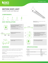 Sunco Lighting 2 Pack LED Utility Shop Light, Motion Sensor,4 FT, Linkable Integrated Fixture, 40W=260W, 5000K Daylight, Clear Lens, Plug in, Suspension Mount, Garage– ETL, Energy Star Installation guide