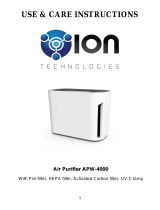 OION Technologies OION 4-in-1 True HEPA Air Purifier 3 Speeds Plus UV-C Sanitizer (White) User manual