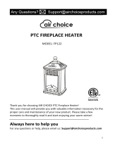 Air Choice Portable Heater - Electric Fireplace Heater, Space Heater Fireplace 800W User manual