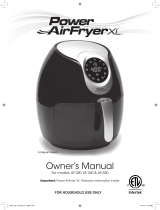 Power AirFryer XL AF -530 -5.3 QT Deluxe, Black User manual