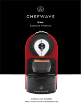 ChefWaveMini Espresso Machine - Nespresso Capsules Compatible - Programmable One-Touch 27 Oz. Water Tank, Premium Italian 20 Bar High Pressure Pump - 40 Pod Holder, 2 Double-Wall Glass Cups - Red