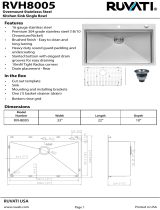 Ruvati 33 x 22 inch Drop-in Tight Radius 16 Gauge Stainless Steel Topmount Kitchen Sink Single Bowl - RVH8005 Installation guide