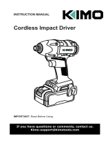 K I M O. Impact Driver - 20V 2.0Ah Battery Brushless Cordless Impact Drill Kit User manual