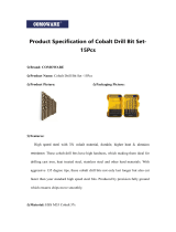 COMOWARECobalt Drill Bit Set- 15Pcs M35 High Speed Steel Twist Jobber Length for Hardened Metal, Stainless Steel, Cast Iron and Wood Plastic