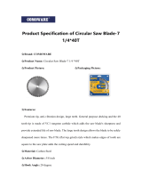 COMOWARE Circular Saw Blades 7 1/4 inch- 40 Tooth TCG, Premium Tip, Anti-vibration User guide