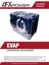 AFX POWER EVAP Commercial Dehumidifier, 95 PPD (45 Liter), User manual