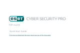 ESET Cyber Security Pro for macOS Quick start guide