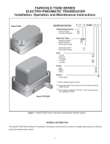 Fairchild Fast Response E/P, I/P Pressure Transducer User manual