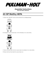 Pullman-Holt 45HEPA-Wet/Dry HEPA Vacuum Operating instructions