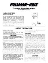 Pullman-Holt 45-20POV Wet Pump-out Vacuum Operating instructions