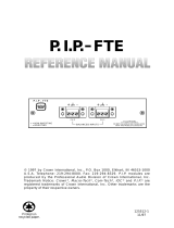 Crown P.I.P.-FTE Owner's manual