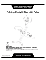 Exerpeutic Folding Upright Bike with Pulse Owner's manual