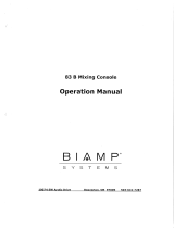 Biamp 83 B Mixing Console Operation User manual