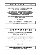 Reliance Controls PC2010 Operating instructions