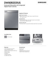 Samsung  DW80R2031US  Dimensions Guide