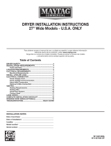 Maytag MEDP576KW Installation guide