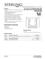 Sterling Plumbing Shower Receptor and Wall Surround with Backer Boards 72230106 Dimensions Guide