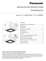 Panasonic FV-1315RQL1 Installation guide