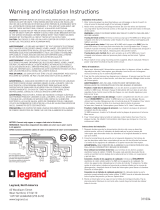 Legrand TM870WSL Installation guide