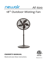NewAir AF-600 18” Outdoor Misting Fan User manual