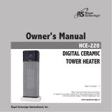 Royal Sovereign HCE-220 Digital Ceramic Tower Heater Owner's manual
