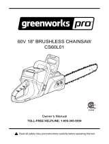 Greenworks CS60L212 Owner's manual