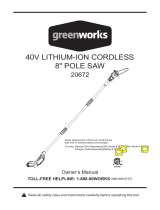 Greenworks 20672 Operating instructions