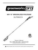 Greenworks Pro PS80L210 Operating instructions