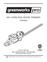 Greenworks Pro HT60B210 Owner's manual