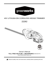 Greenworks 22262 Owner's manual