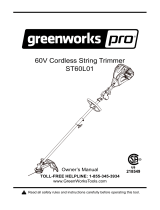 Greenworks Pro ST60L01 Operating instructions