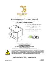 Century S245E WOOD STOVE Owner's manual