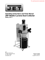 JET JCDC-2 Cyclone Dust Collector 2HP 1PH 230V 717520 Owner's manual