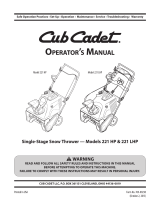 Cub Cadet 1X 221 HP User guide