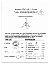 Carolina Chair and Table 3030T-ESP Operating instructions