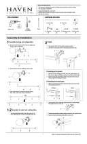 The Haven Collection 002-3672BBR Operating instructions