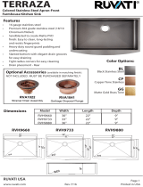 Ruvati Brass Tone 36-inch Apron-Front Farmhouse Kitchen Sink - Matte Gold Stainless Steel Single Bowl - RVH9880GG User manual