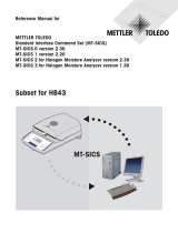 Mettler Toledo HB43 - SICS For moisture analyzer HB43 Operating instructions