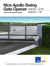 Nice Apollo 4300SW Residential Swing Gate Operator Installation guide