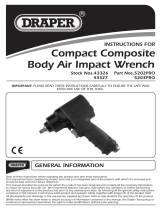 Draper Compact Composite Body Air Impact Wrench, 3/8" Sq. Dr. Operating instructions