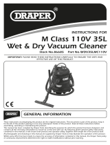 Draper 110V M-Class Wet and Dry Vacuum Cleaner, 35L, 1200W Operating instructions