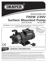 Draper 50L/Min Surface Mounted Water Pump Operating instructions