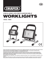 Draper 20W COB LED Rechargeable Work Light - 1,600 Lumens Operating instructions