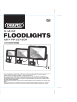 Draper 10W COB LED Slimline Wall Mounted Floodlight Operating instructions
