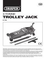 Draper Professional Garage Trolley Jack, 3 Tonne Operating instructions